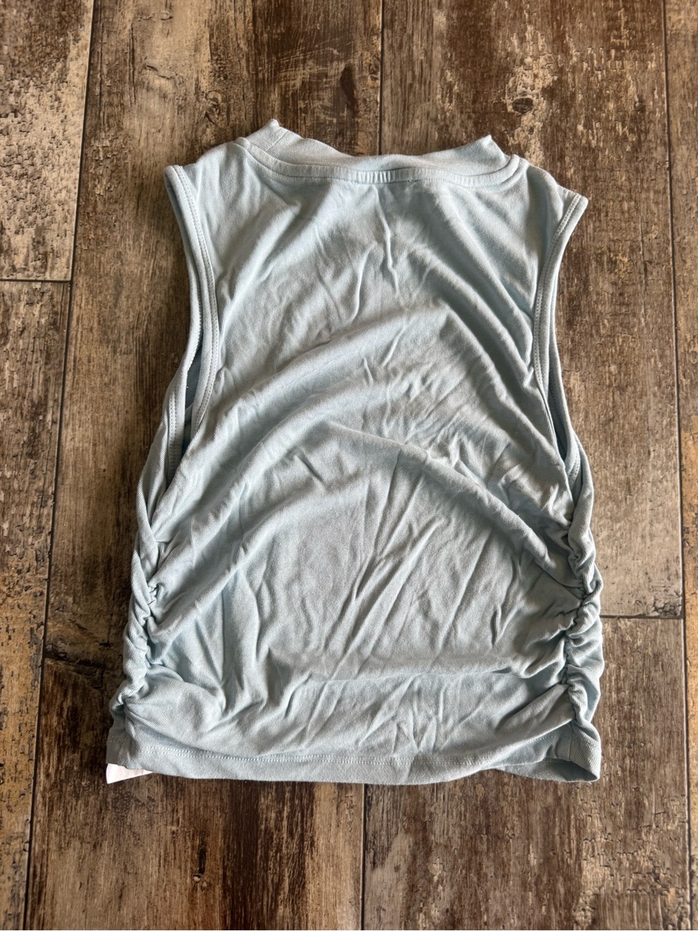 2 for $10 sale: Cider light blue high neck tank top with ruched sides - S - Picture 7 of 8
